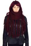 Knitted scarf with fringes