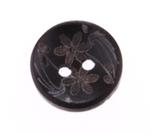 Wooden button 15 mm with flower