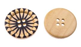 Wooden decorated button  ø30 mm