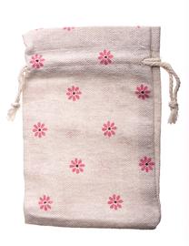 Linen bag flowers 95x135mm