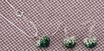 Set Shambala two-colour heart necklace + earrings