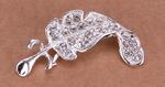 Leaf with stones 37 mm brooch