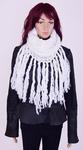 Knitted scarf with fringes