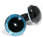 Eyes 3D 30 mm glitter blue
