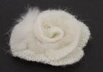 Knitted flower with fur 75x70 mm