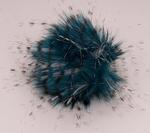 Fake 8-12 cm fur pom-poms blue-green