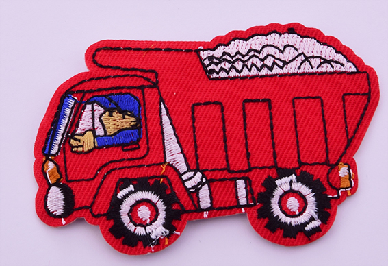 Záplata červený náklaďák 85x55 mm | Vlnika - yarn, wool warehouse - buy