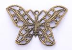 Applique butterfly - iron, color brass, 33x23 mm