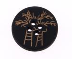 Wooden decorated button 20 mm