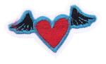 Patch 50x25 mm heart with wings