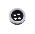 Button 11 mm black with white stripe