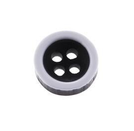 Button 11 mm black with white stripe