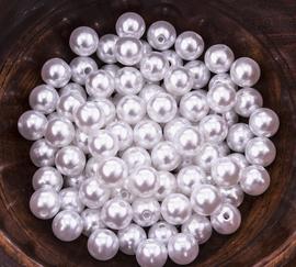White beads 8 mm / 100pcs