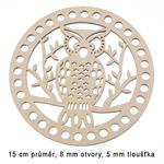 Bottom - lid plywood owl 15cm/8mm