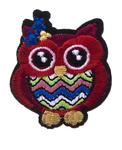 Patch owl red 65x50mm