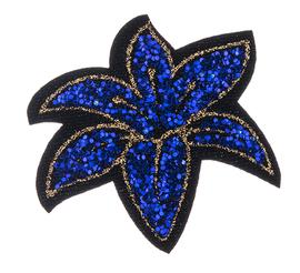 Patch flower glitter 75x60mm