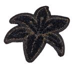 Patch flower glitter 75x60mm