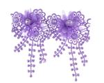 Lace applique with flower