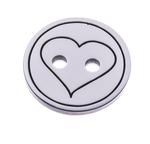Plastic heart button 12.5 mm