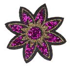 Patch flower glitter 60 mm