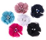 Chiffon flower with polka dots 50 mm