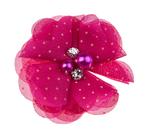 Chiffon flower with polka dots 50 mm