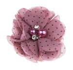 Chiffon flower with polka dots 50 mm