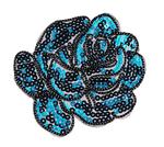 Rose patch with sequins ø10,5cm