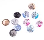 Button with silver flower 12.5 mm