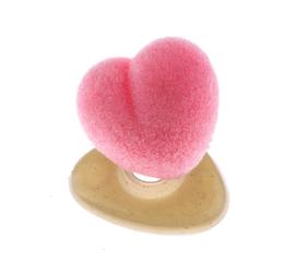 Little nose plush  heart 17mm pink