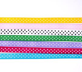 Ribbon with polka dots MIX 10mm / 7x90cm