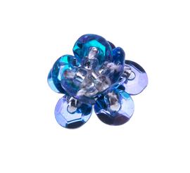 Sequin flower with beads 12mm