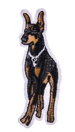 Patch dog Doberman 85x30mm