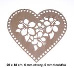 Bottom - lid plywood floral heart 20x18cm/6mm