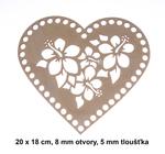 Bottom - lid plywood floral heart 20x18cm/8mm