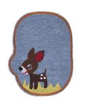 Patch blue with deer 11.5 x 8.8 cm