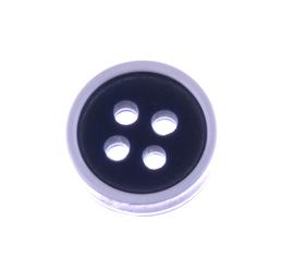 Plastic button 11 mm blue with stripe