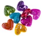 Plastic bead heart 12x17mm