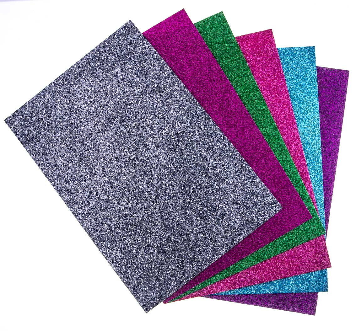 Craft Foam Sheets Moosgummi with Glitter 20x30 cm  Vlnika - yarn, wool  warehouse - buy all of your yarn wool, needles, and other knitting supplies  online