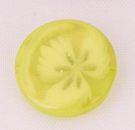 Button 14 mm transparent with a flower