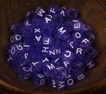 Bead purple letters 6x6mm / 100pcs