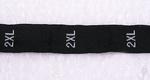 Textile label with size black 12mm/1m