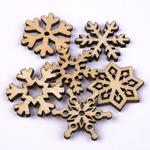 Snowflake wooden application 20-23 mm brown