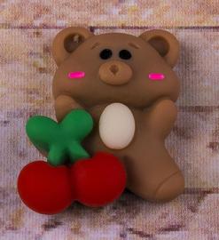 Application bear with cherries 22x16mm