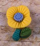 Application flower yellow 22x15mm