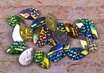 Stick-on stone rainbow teardrop MIX 12x8mm/20pcs