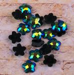 Stick-on stone blue-green flower 8mm/20 pcs