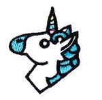 Iron-on patch unicorn 40x42mm