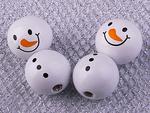 White snowman bead Ø15mm/4pcs