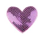 Patch pink heart with sequins 70x55mm